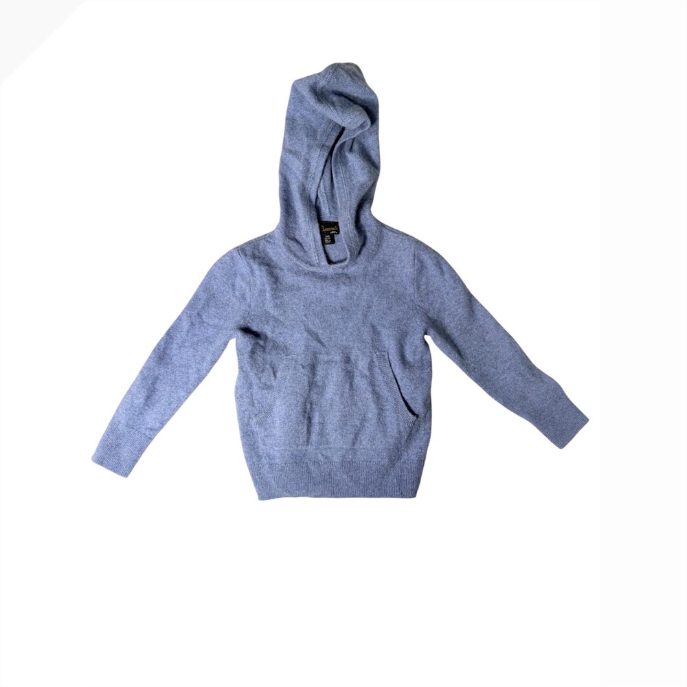 J Crew Crewcuts Cashmere Hoodie‎ Sweater Blue Kids Size 2 3 XXS Pullover